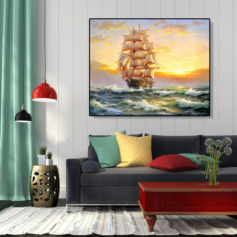 Painting By Numbers Kit DIY Vessel Canvas Oil Art Picture for Home Wall Decor