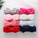 Turban Solid Color Women Bow Hair Band Wash Face Makeup Headbands Coral Fleece