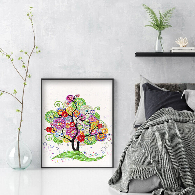 DIY Part Special Shape Diamond Painting Kit 5D Colorful tree Drawing