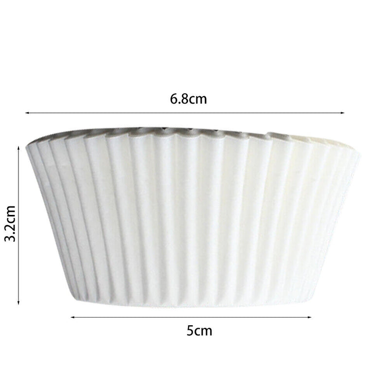 100pcs Cupcake Paper Oilproof Liner Baking Cup Tray Muffin Wrapper (White) Newly