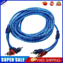 10x5M 2 RCA to 2 RCA Plug Car Audio System Amplifier Braided Copper Cable