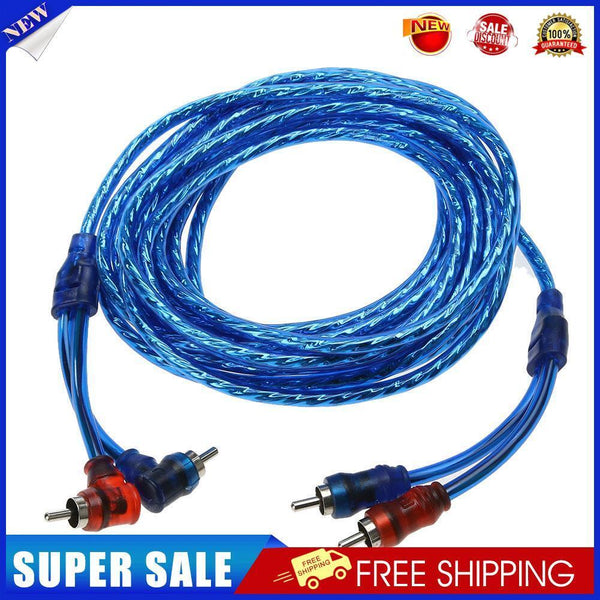 10x5M 2 RCA to 2 RCA Plug Car Audio System Amplifier Braided Copper Cable