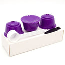 3pcs Coffee Capsule Filters Refillable Coffee Cups for Dolce Gusto (Purple)