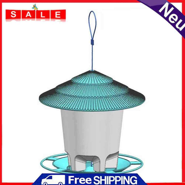 Plastic Gazebo Shape Bird Feeder Outdoor Hanging Clear Food Holder Container Box