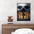 Fire Ship Drawing Frameless DIY Oil Paint by Numbers Canvas Home Decoration
