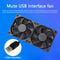 USB Quiet Heat Cooling Dual Cooler Fan for Wireless Router Set-Top Box Heatsink