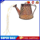 LED Solar Watering Can Lamp Garden Shower Art Metal Iron Kettle Light (D)