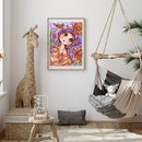 5D DIY Diamond Painting Big-Eyed Girl Cat Full Drill Rhinestone Mosaic Art Kit