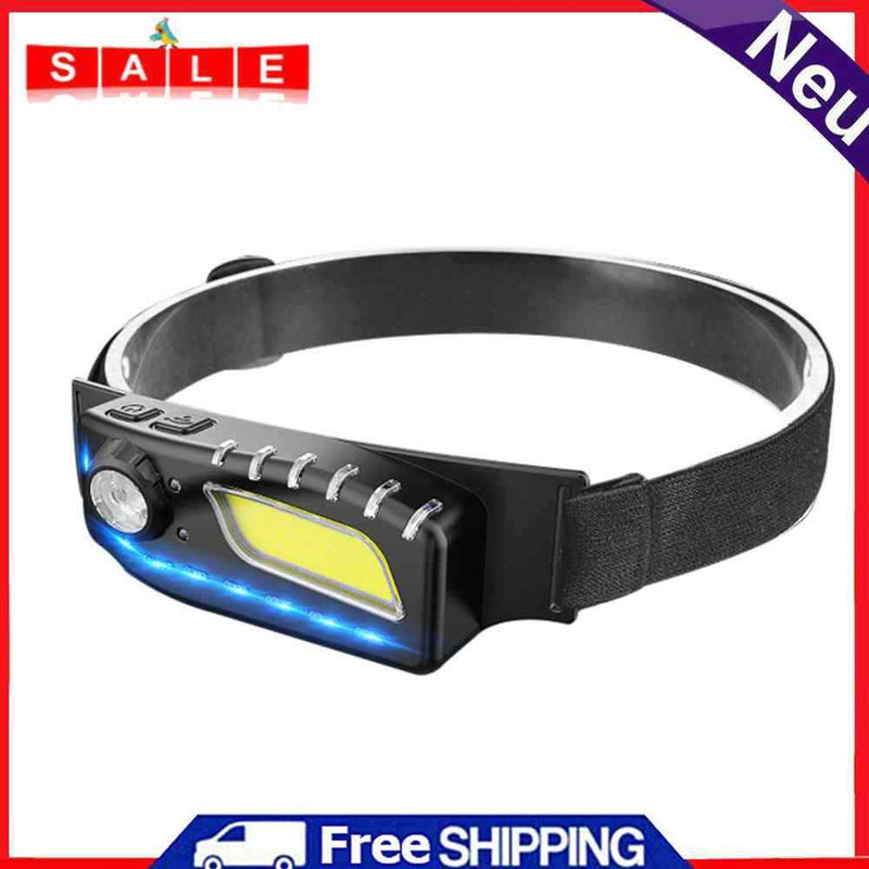 XPE COB LED Rechargeable Headlamp Induction Headlight Sensor Camping Flashlight