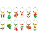 Cup Decoration Rings Table Decor Christmas Cup Ring Wine Glass Pendants