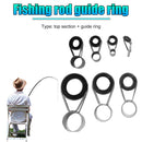 7pcs Fishing Rod Guide Top Ring Circle Pole Line Guides Eyes Fishing Access