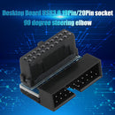 2pcs Motherboard USB3.0 19Pin/20Pin Socket Male to Female 90 Degree Extender