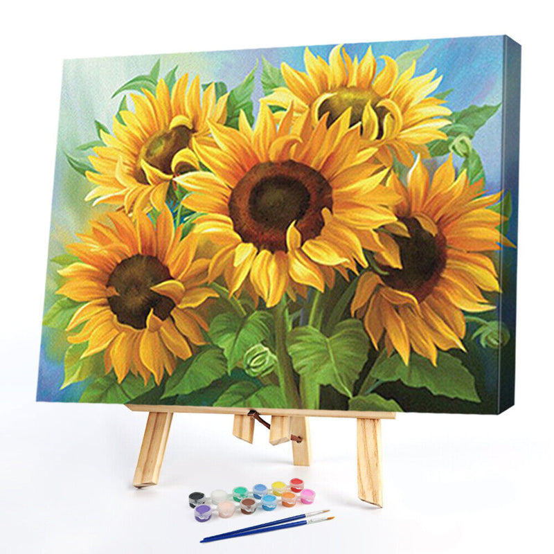 Oil Paint By Numbers Sunflowers Coloring Picture Drawing L483