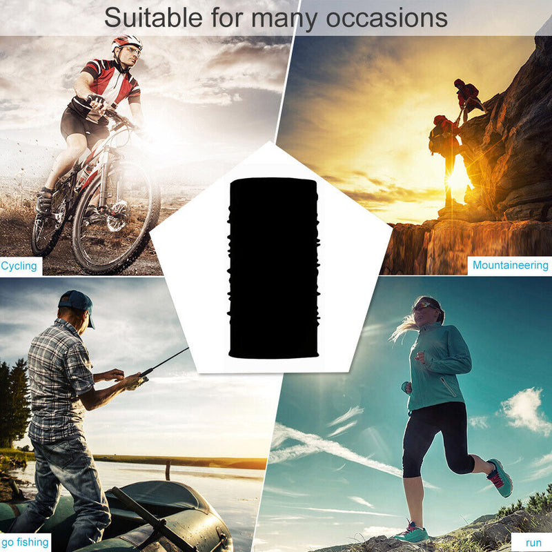 Cycling Camping Neck Tube Scarf Outdoor Gaiter Bandana Headband (Black) Newly