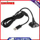 Black USB Charging Cable for USB Play Cable Charging Adapter for Xbox 360 Wireless Gam