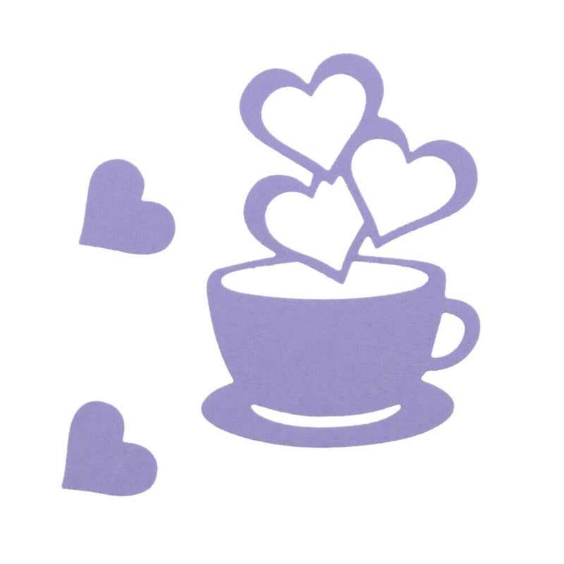 Love Heart Hot Coffee DIY Carbon Steel Cut Die Metal Stencil