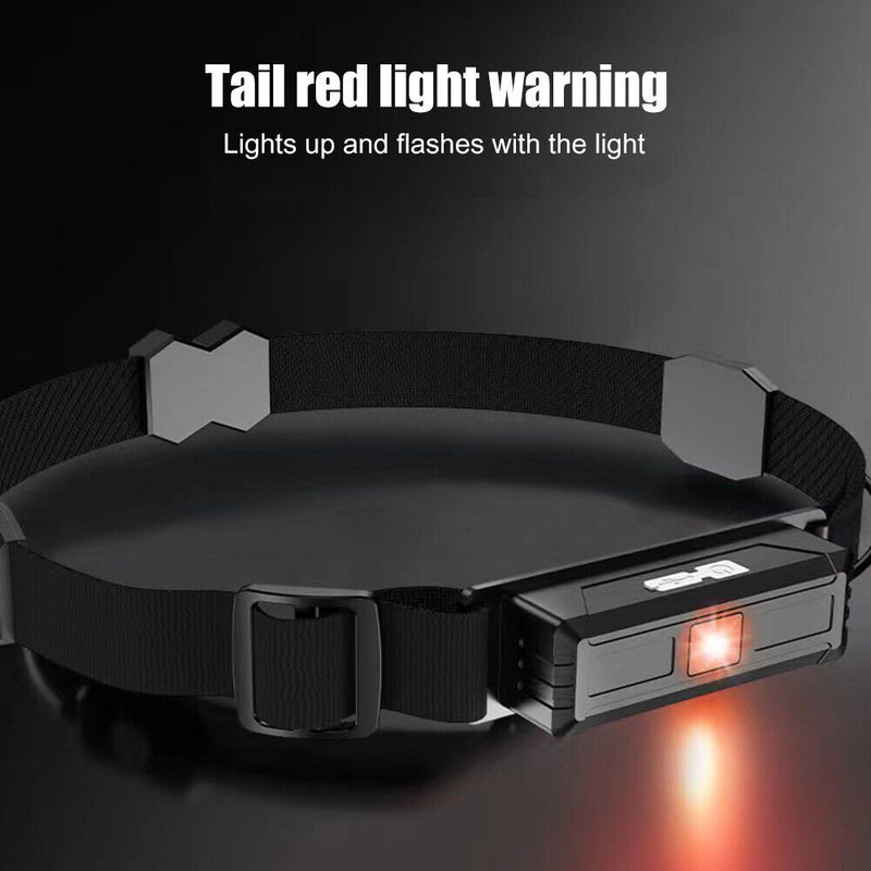 Outdoor Fishing Headlight USB Rechargeable Waterproof Head Flashlight for H