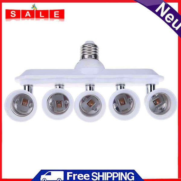 E27/E26 to 5 E27/E26 Base Adapter Converter 5 to 1 E27 Lamp Adapter Splitter P