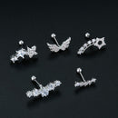 Punk Rock CZ Ear Piercing Stud Earrings Body Jewelry Cartilage Helix Tragus