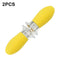 Steel Corn BBQ Forks Outdoor Party Kitchen Tool Yellow T3W8