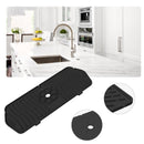 Kitchen Faucet Mat Silicone Sink Splash Guard Counter Draining Pad (Black)