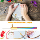 Aluminum Alloy Embroidery Needle Crochet Hook DIY Craft Tool Set w/Handle Newly