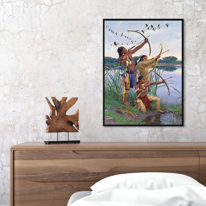 Tribal People Frameless Oil Paint by Numbers Kit Handpainted Canvas Picture