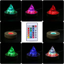 Crystal Orgonite Pyramid Lamp Base Wooden LED Display Holder (RC Multi)
