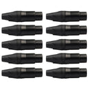 10pcs DIY Microphone XLR 3Pin Female Plug Connector Cable Solder Plug MIC A
