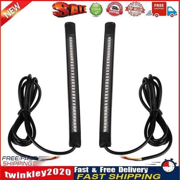 2pcs Flexible 48 LED SMD Strip Motorcycle Tail Turn Signal Light Brake Sto Newly