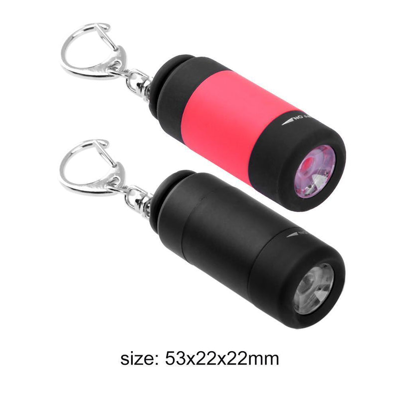 LED Mini Flashlight Portable Key Chain Outdoor Camping Hiking Torch (Black)