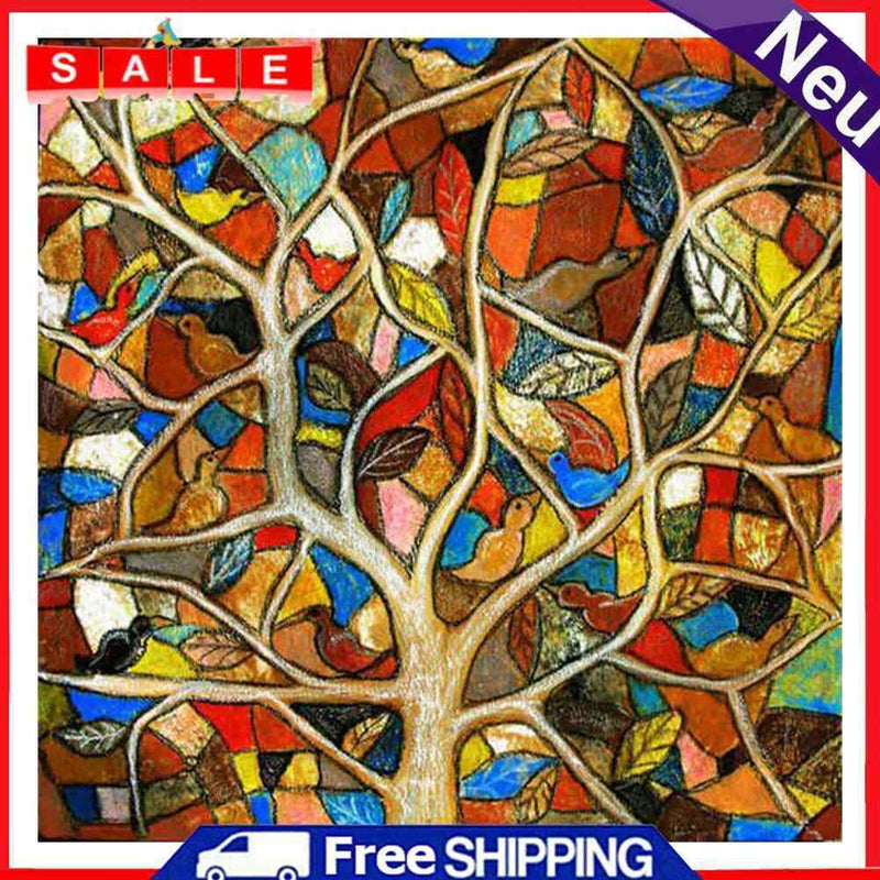 Oil Paint By Numbers Different Color Tree Frameless Picture Craft Kit for Home