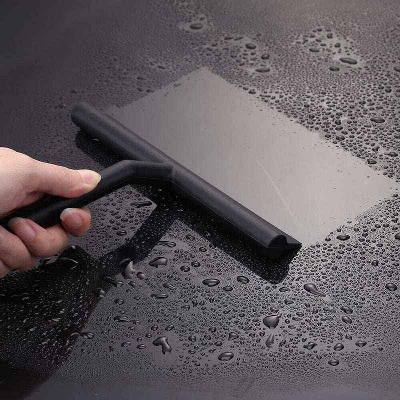 Door Mirror Shower Squeegee Scraper Silicone Window Glass Wiper with Hook Newly