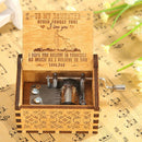 Retro Exquisite Wooden Hand Cranked Music Box Home Crafts Ornaments (B)