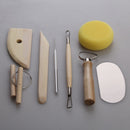 Ceramic Tool 8 Pcs Set Clay Ceramic Molding Tools Stainless Steel Wood Sponge Factory