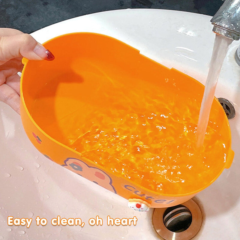 Double Layer Dinnerware Large Capacity Food Storage Container Cartoon for School