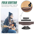 Portable 6-String Guitar Bridge Pins Saddle Nut Set Acoustic Guitar Accessories