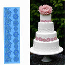 Large Flower Lace Silicone Fondant Cake Decorating Weddin Mat Mould Mold g L0O7