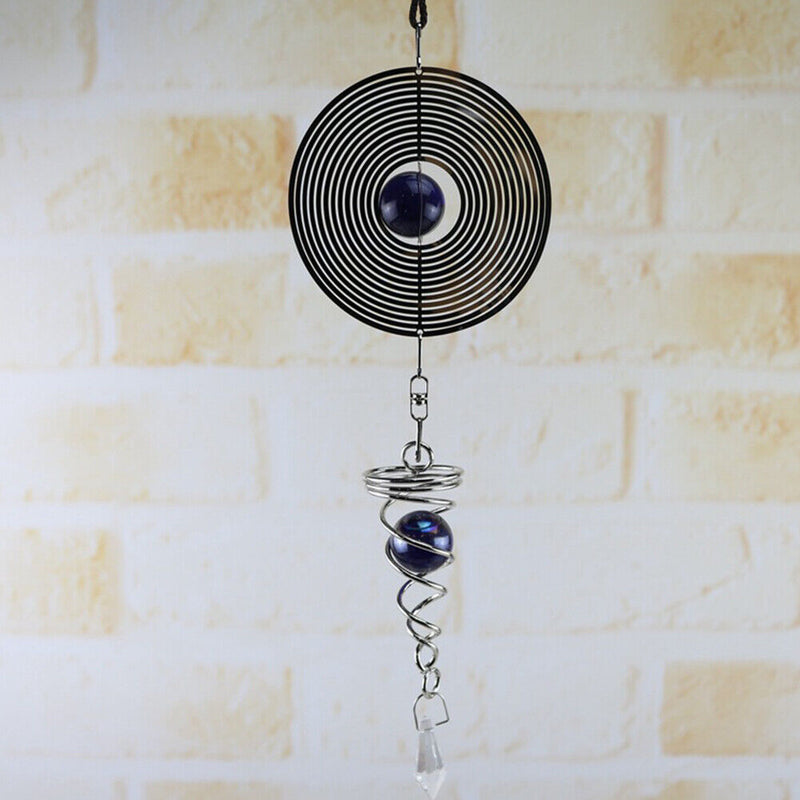 DIY Rotating Wind Chime Novelty Metal Hanging Sculpture Wind Chime Bell (B)