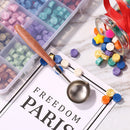 Wooden Handle Sealing Wax Bead Tablet Melting Spoon for Scrapbooking (B) Newly