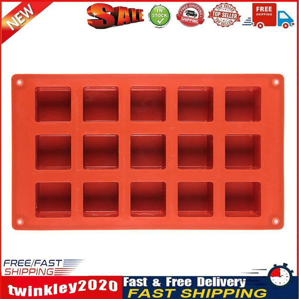 15 Cavity Cube Square Shape Silicone Mold DIY Kitchen Dessert Baking Tool Newly