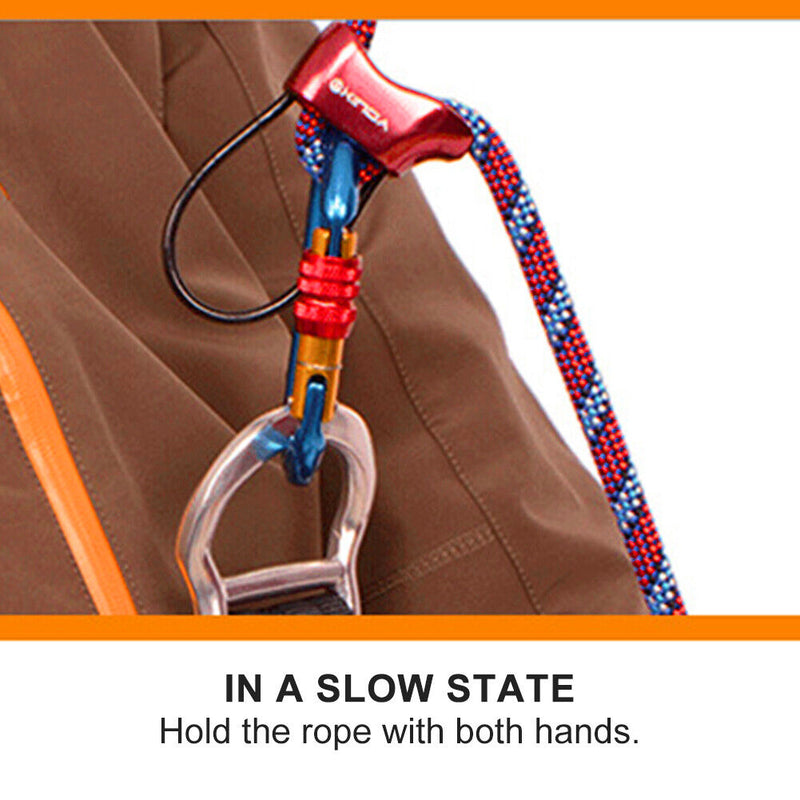 25kN Rock Climbing Abseiling Device Carabiner Outdoor Downhill Descender Ki