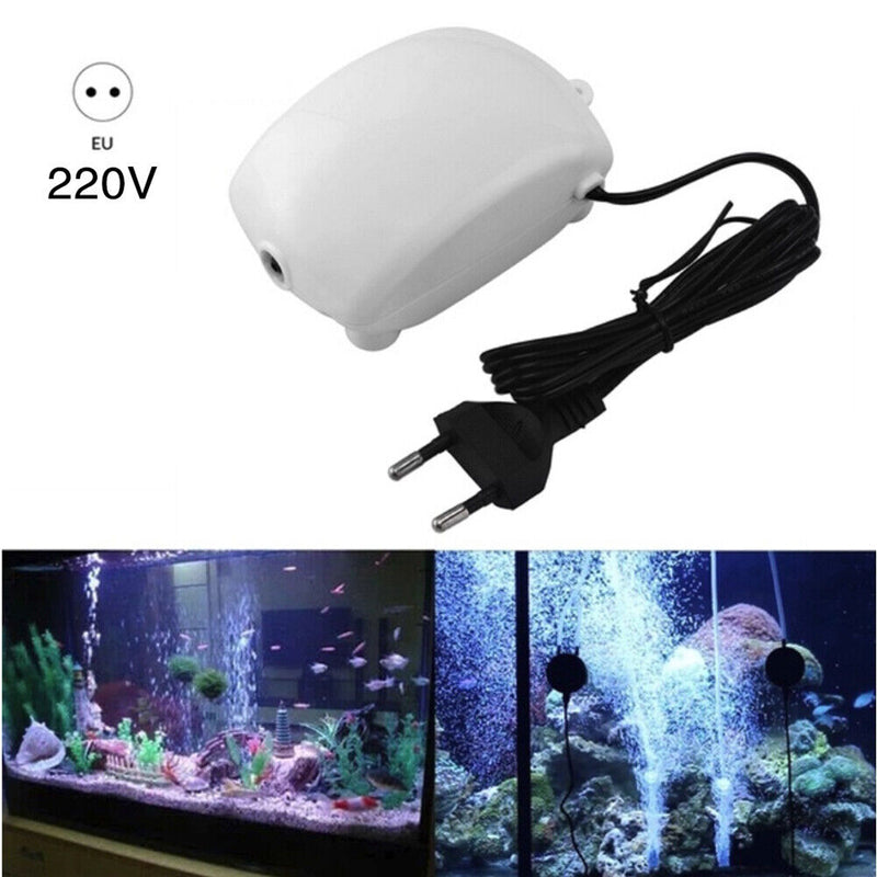 Fish Tank Increasing Oxygen Pump Low Noise Aquarium Air Compressor (EU) Newly