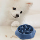 Pet Slow Eating Dish Cat Dog Anti Choking Puppy Feeder Food Bowl (Blue) Newly