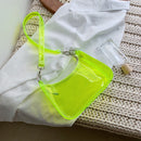 Fashion Women Transparent Pure Color Small Hobos Handbags Shoulder Underarm Bags