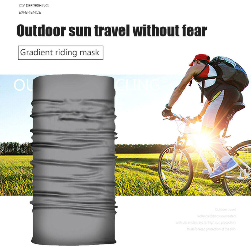 Cycling Camping Tube Scarf Outdoor Gaiter Bandana Headband (Light Grey) Newly