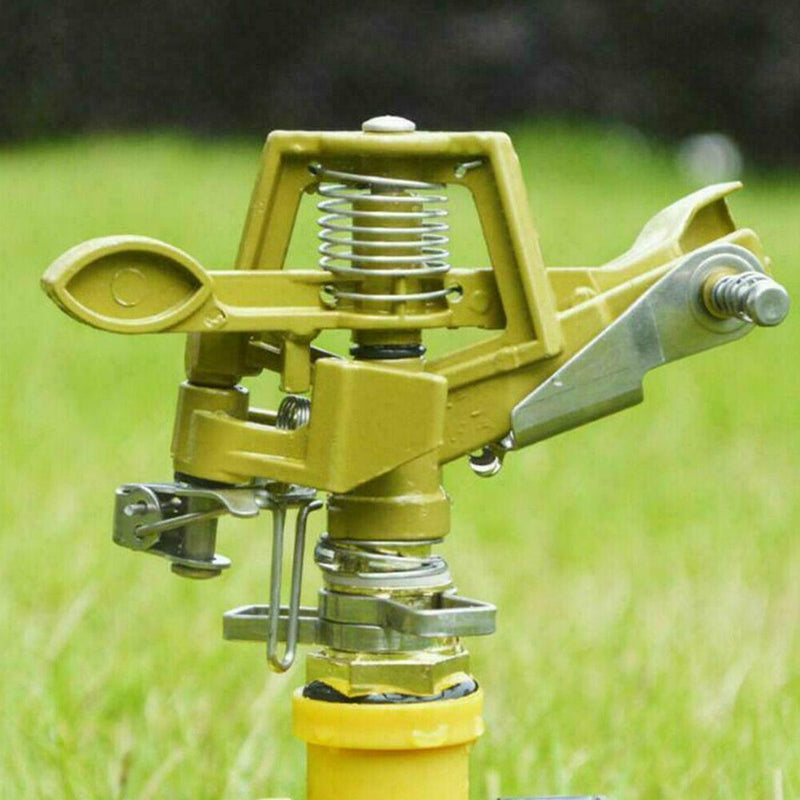 Water Sprinkler Garden Lawn Impulse Metal Spike Grass Hose 360 Degrees K1F9