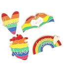 4PCS Lapel Metal Flag Denim Enamel Pins Rainbow Brooch Pins Pride