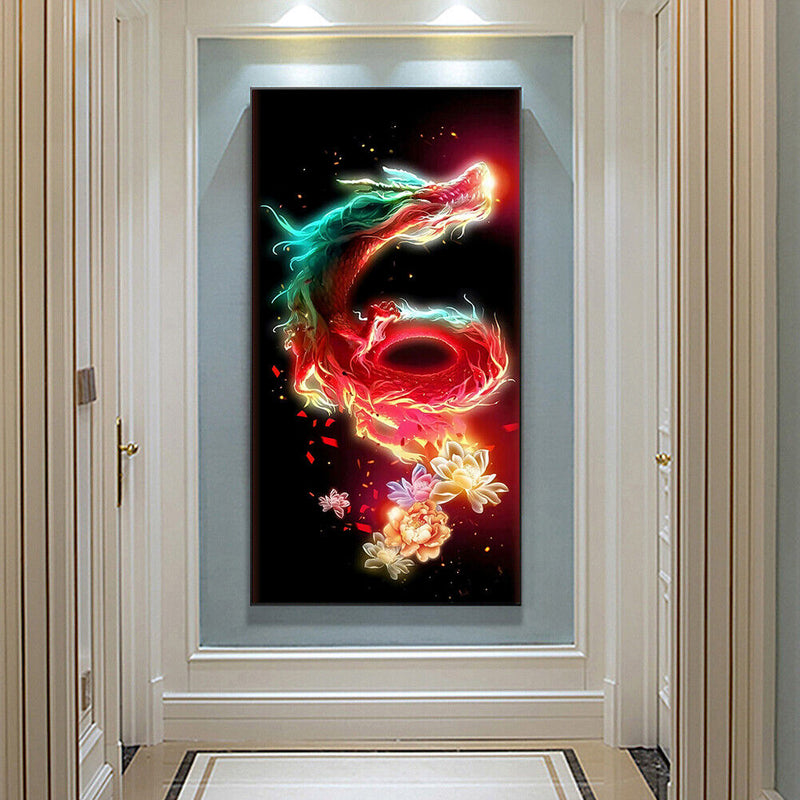 Colorful Dragon Oil Paint By Numbers Kits DIY Handpainted on Canvas Picture