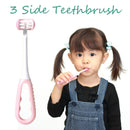 3 Sided Silicone Safety Teeth Brush Oral Dental Clean Toothbrush (Pink) Newly